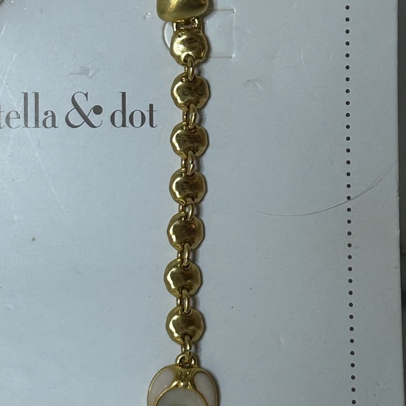 Stella&Dot Gold Chain Earring with Enamel Detail - like new/display only - Picture 2 of 4